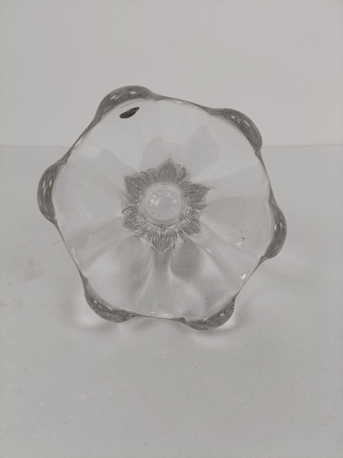 Luxval Val St Lambert Belgium Bowl Dish Centerpiece  Clear Crystal Marked photo 204.0