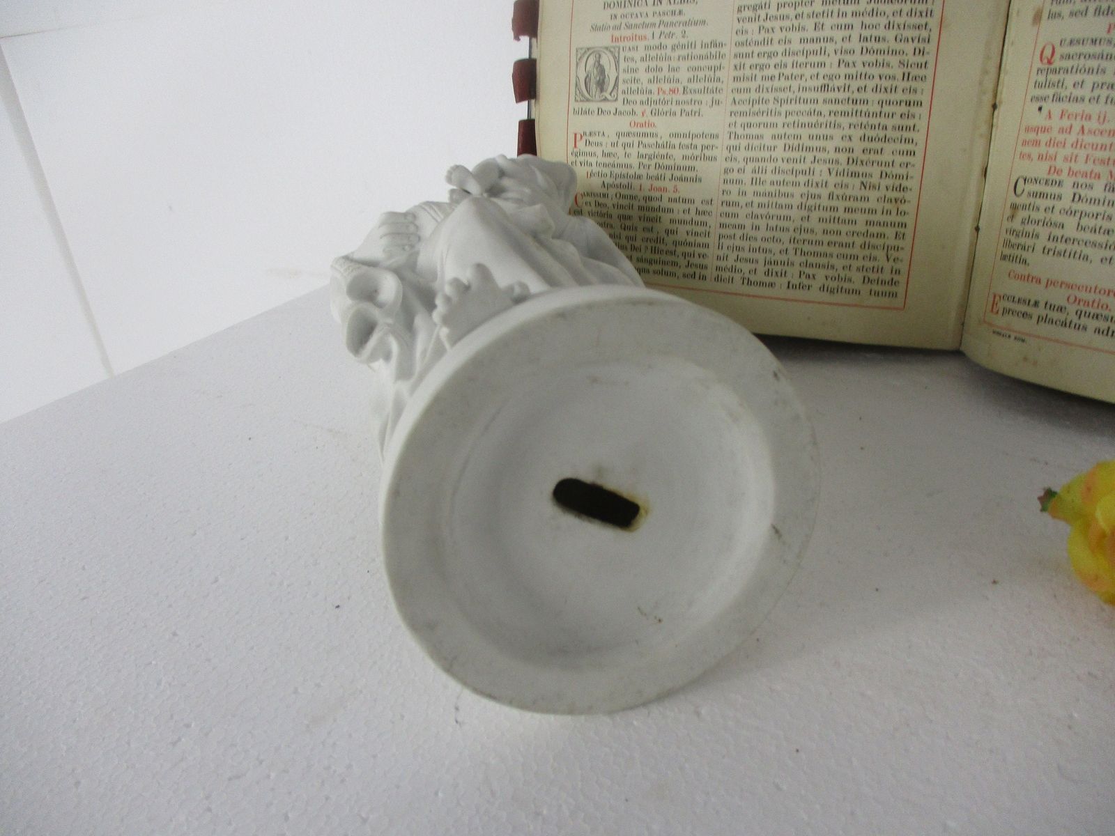 photo furniture Antique Bisque Porcelain Statue Virgin Our Lady Mary Infant Jesus Gorgeous Frenc
