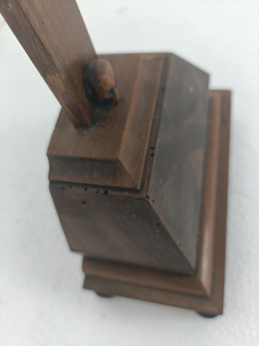 photo furniture Standing Crucifix Cross Hand Carved Wood  Art Piece Corpus French Magnificent