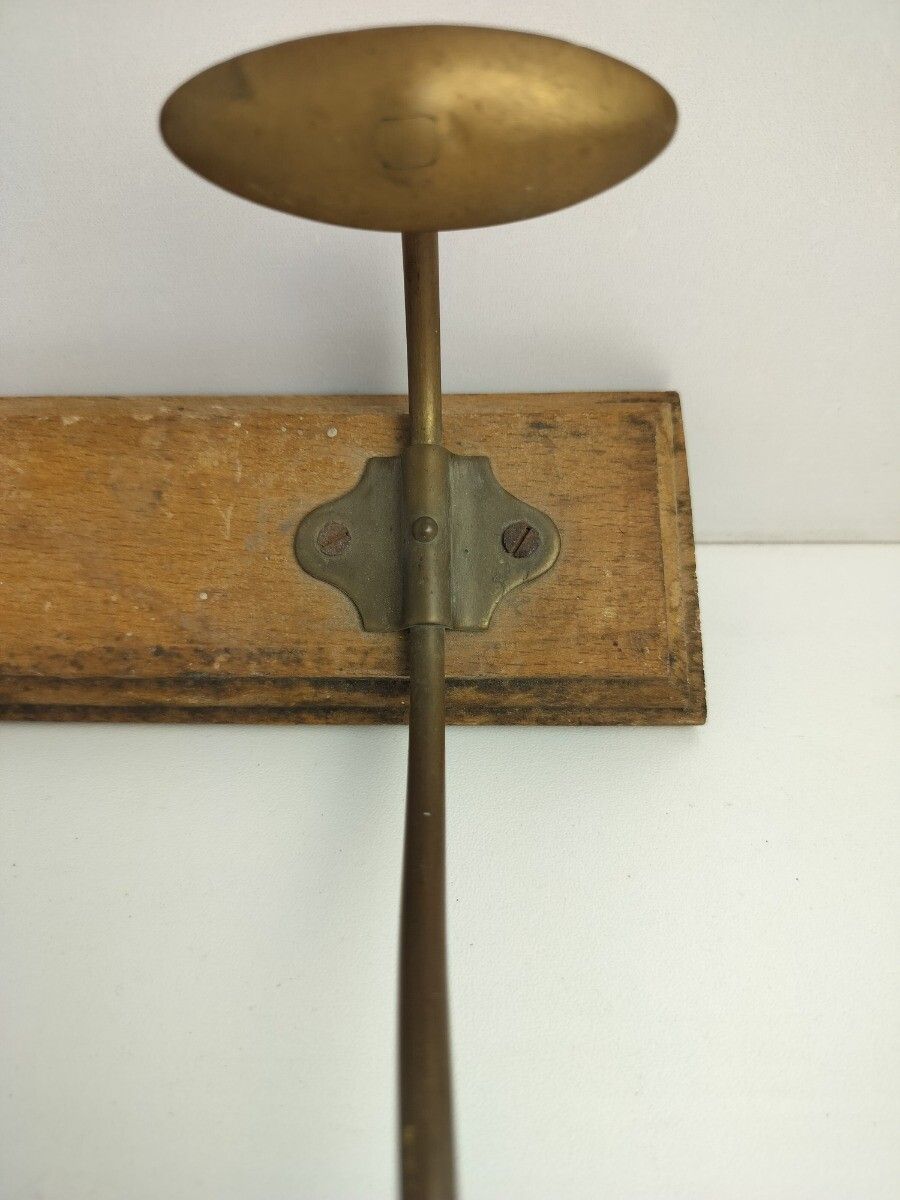 Small Coat Kitchen Bathroom Towel Rack Wood Funky Brass Hooks Modernist photo Furniture