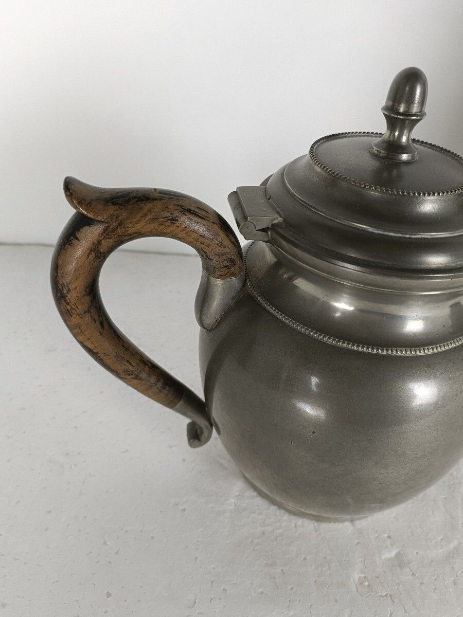 Antique Art Deco Tea Coffee Set Robert Pompe Design Belgium Pewter 5 Pcs Marked photo buy