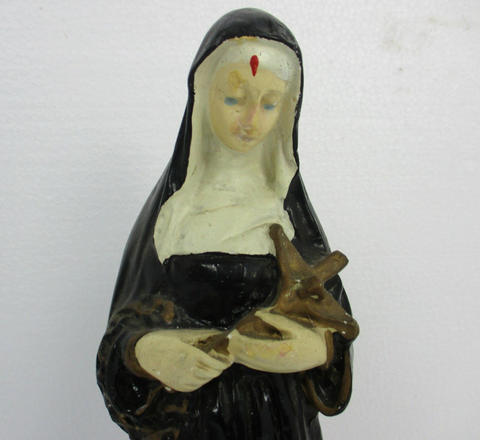 Htf Statue St Rita Of Cascia Plaster Patroness Impossible Causes Collector photo for sale