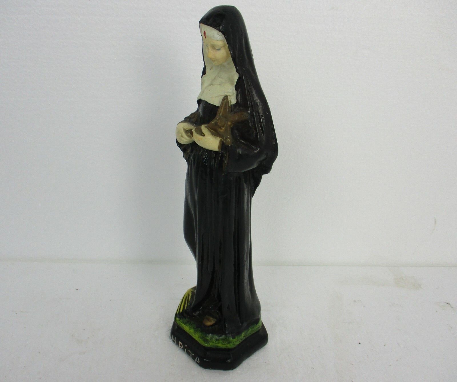 Htf Statue St Rita Of Cascia Plaster Patroness Impossible Causes Collector photo vinterior