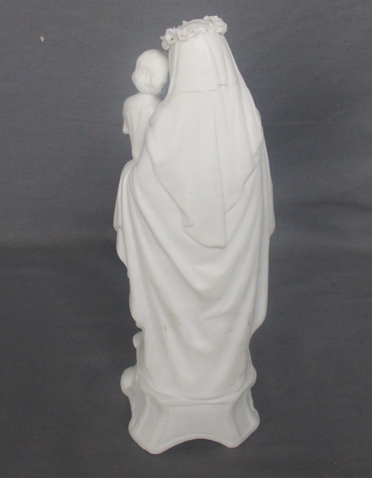 Antique Bisque Porcelain Statue Figurine Virgin Mary Madonna With Infant Jesus F photo buy