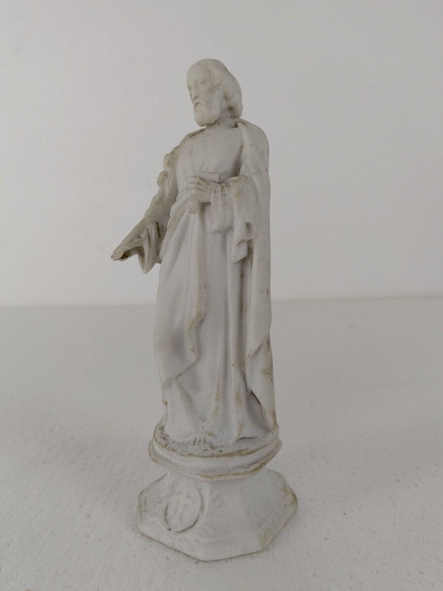 Antique Porcelain Bisque Statue Saint Joseph Angel Lilies Protector Of Homes photo buy