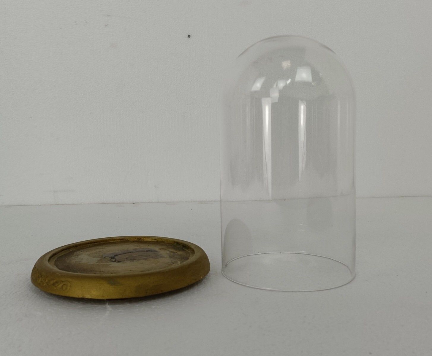 Vintage Round Hand Blown Glass Dome Globe Steampunk Display Doll Clock 9.84" photo furniture