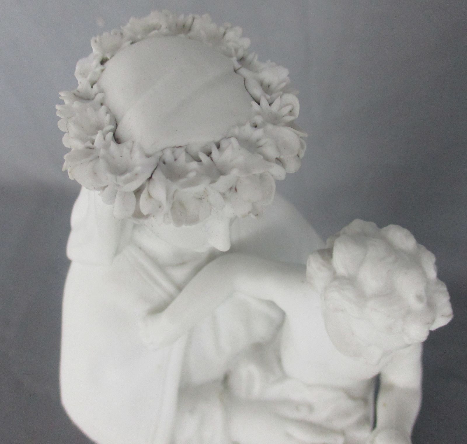 Antique 1900 Bisque Statue Virgin Mary Our Lady Madonna Infant Jesus Exquisite photo 323.0