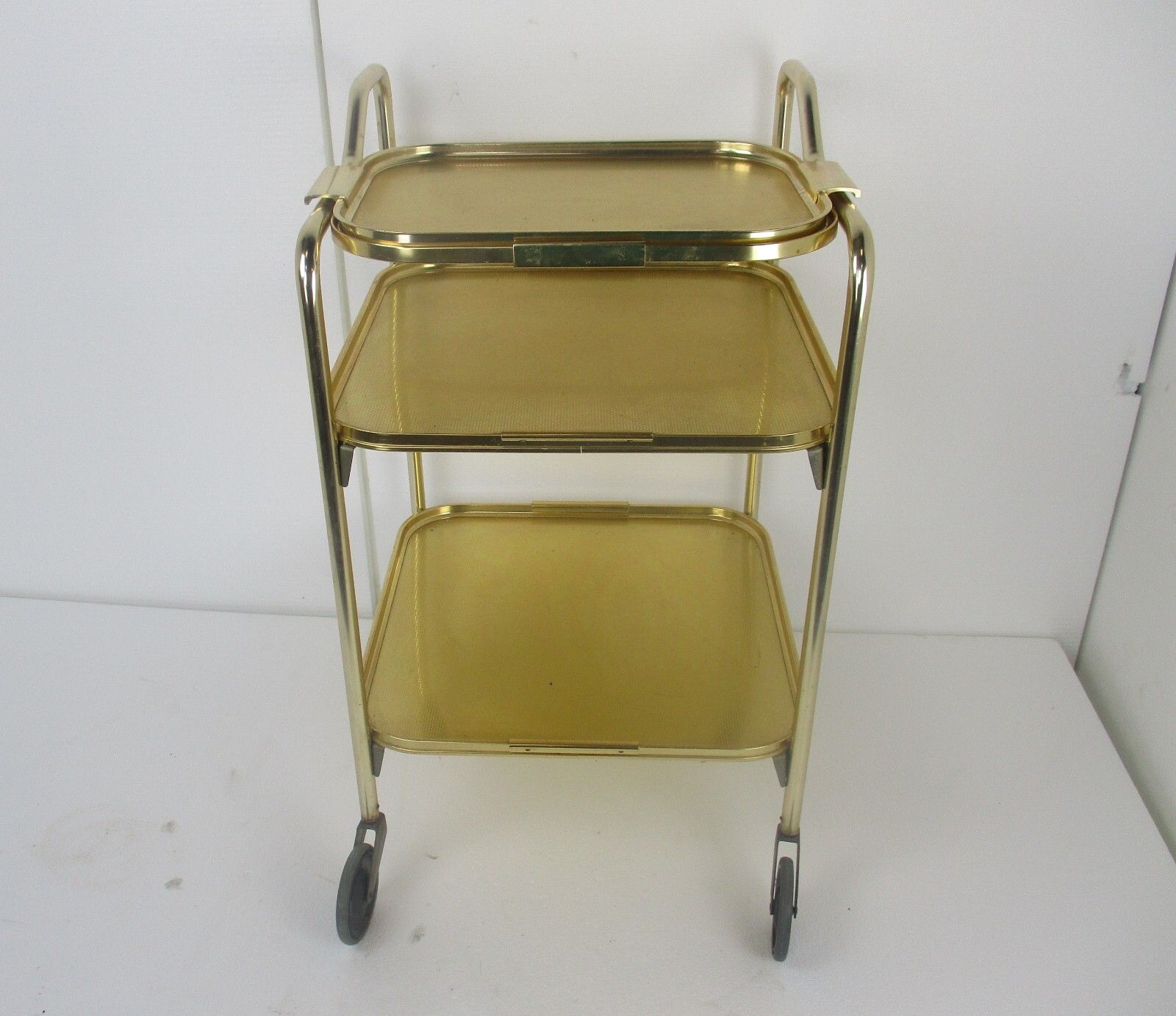 Woodmet Bar Cocktail Tea Cart Trolley Kitchen Island Uk Gold Aluminium Very Rare photo furniture