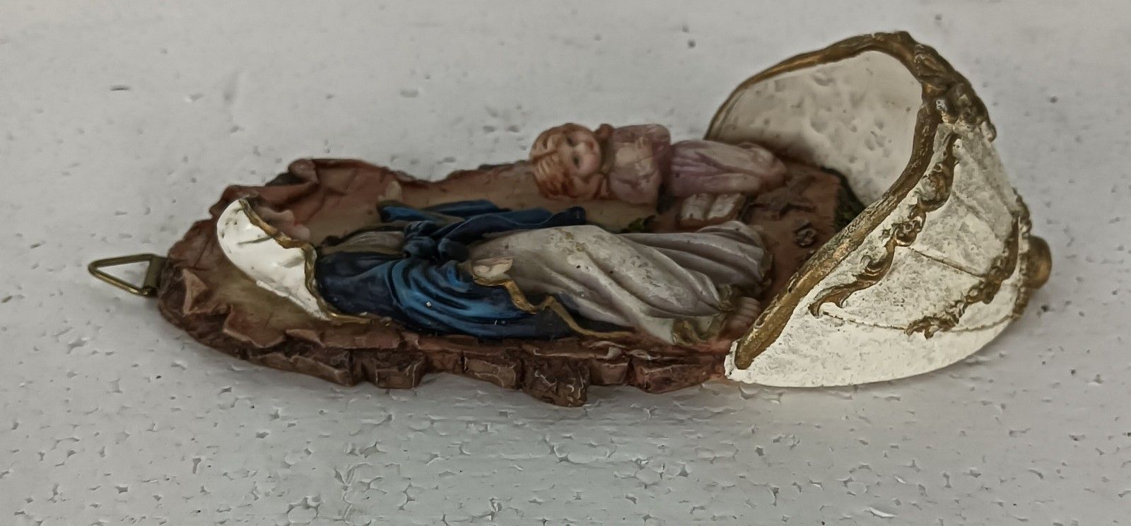 Small Vintage Holy Water Font Vessel Resin Virgin Mary With Little  Girl Praying photo buy