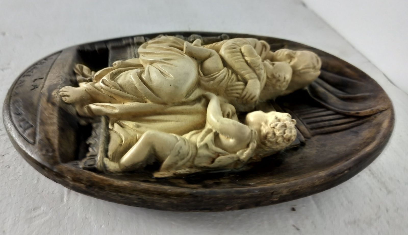 La Vierge A La Chaise Plaster Wall Hanging Virgin Mary Infant Jesus John The Bap photo Art