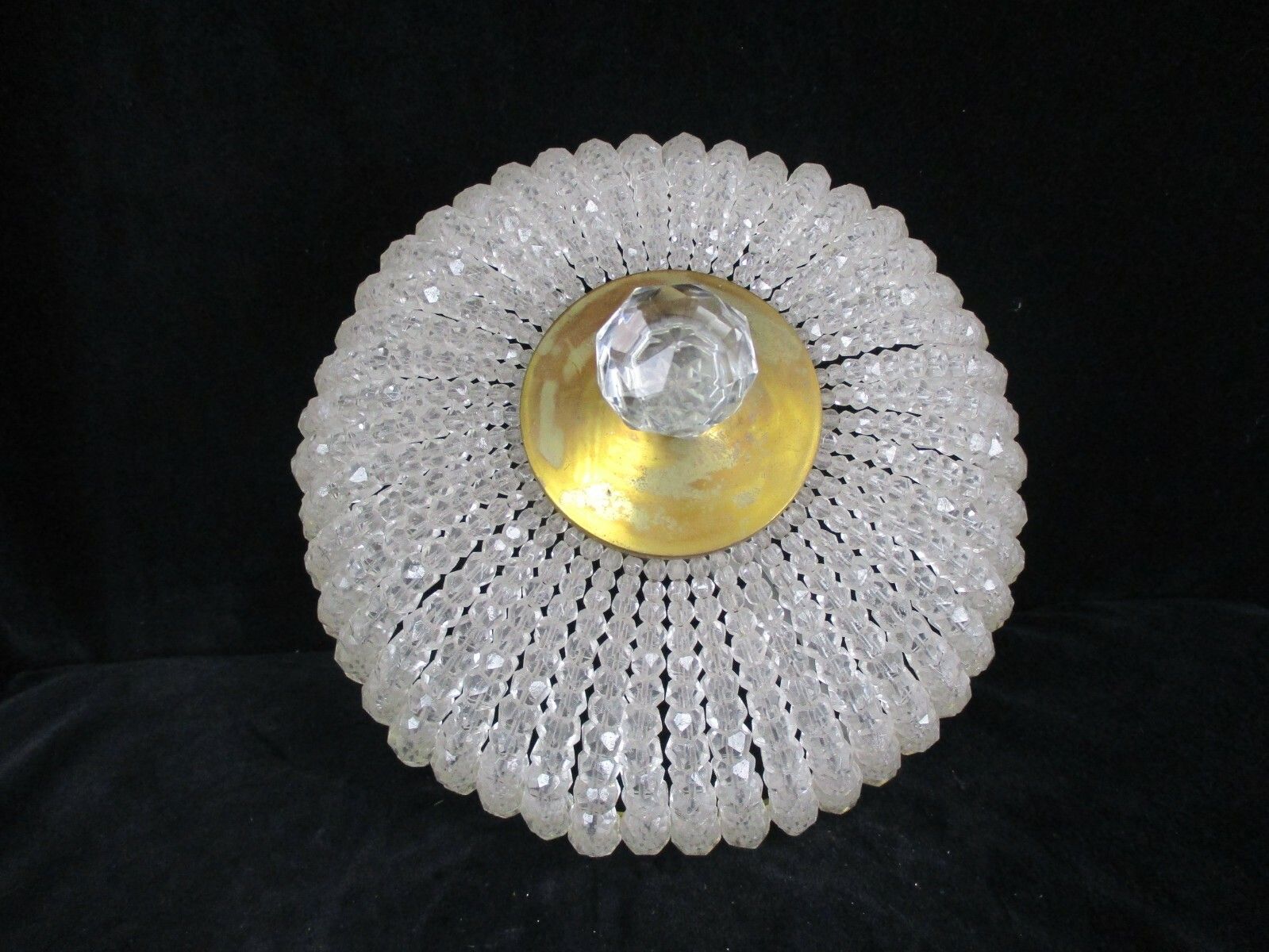 Beaded French Art Glass Flush Mount Shade Plafonière Ceiling Fixture Chandelier photo for sale