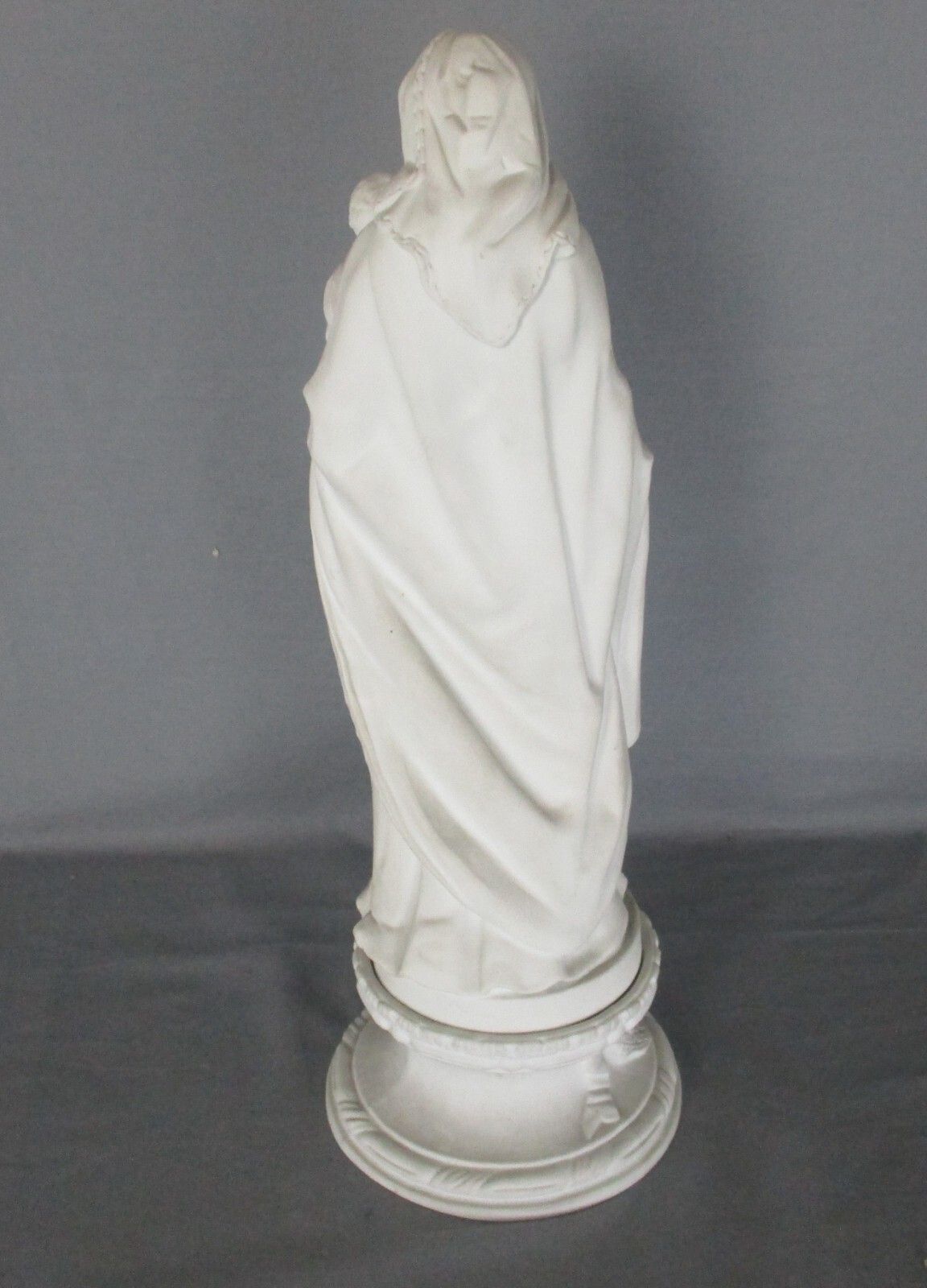 French Antique 1900 Bisque Statue Virgin Mary Our Lady Infant Exquisite 17.32" photo vintage