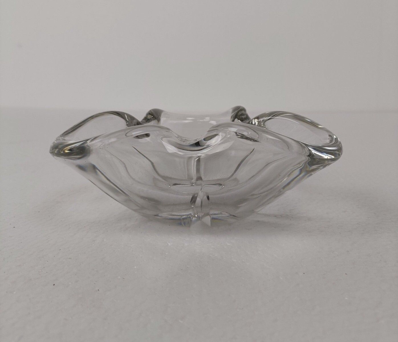 Val St Lambert, Vintage, Clear, Crystal, Etched Marking, Belgium, Ashtray photo furniture