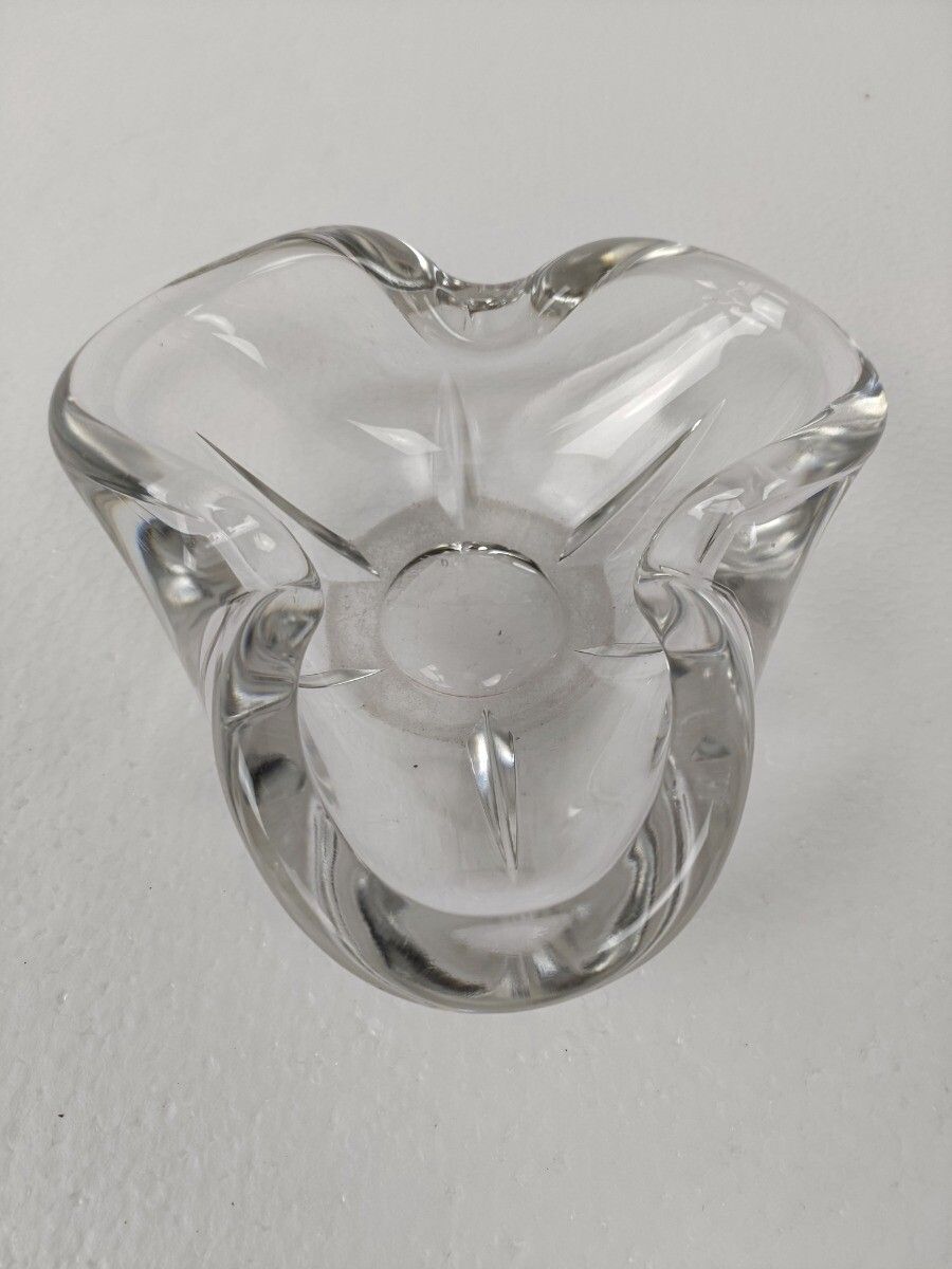 Val St Lambert, Vintage, Clear, Crystal, Etched Marking, Belgium, Ashtray photo Home Decor