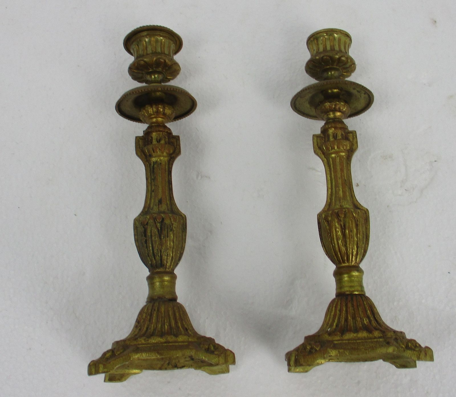 Antique Bauhaus Art Nouveau Candle Sticks Candle Holders Brass Bronze Doré Styl photo 146.0