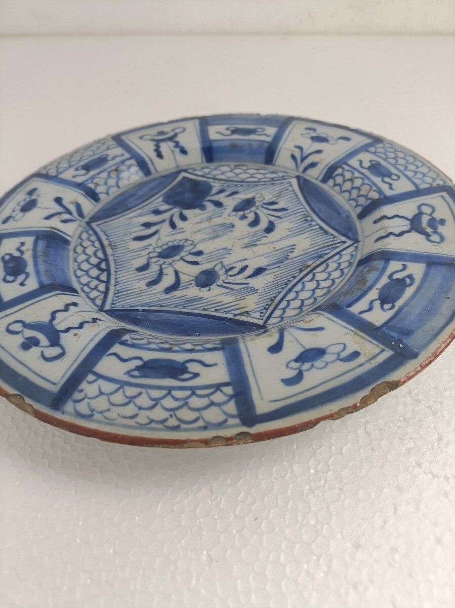 18th Century Bristol  Wall Hanging Charger Plate Blue White Antique Small Collec photo for sale