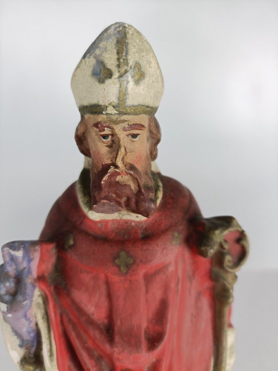 Statue Saint Eligius Elooi Patron Saint Of Blacksmiths Gold And Silverversmiths photo vinterior