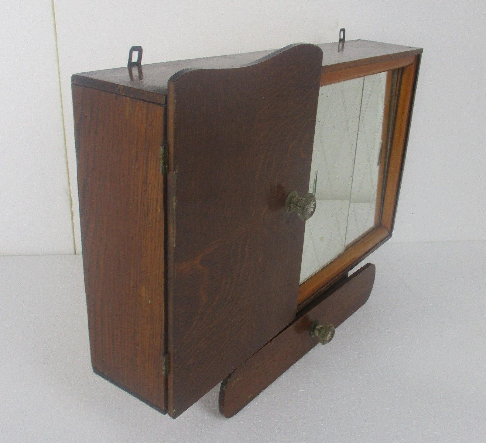 Double Apothecary Bathroom Medicine Kitchen Cabinet Wood Sliding Doors Art Deco photo furniture