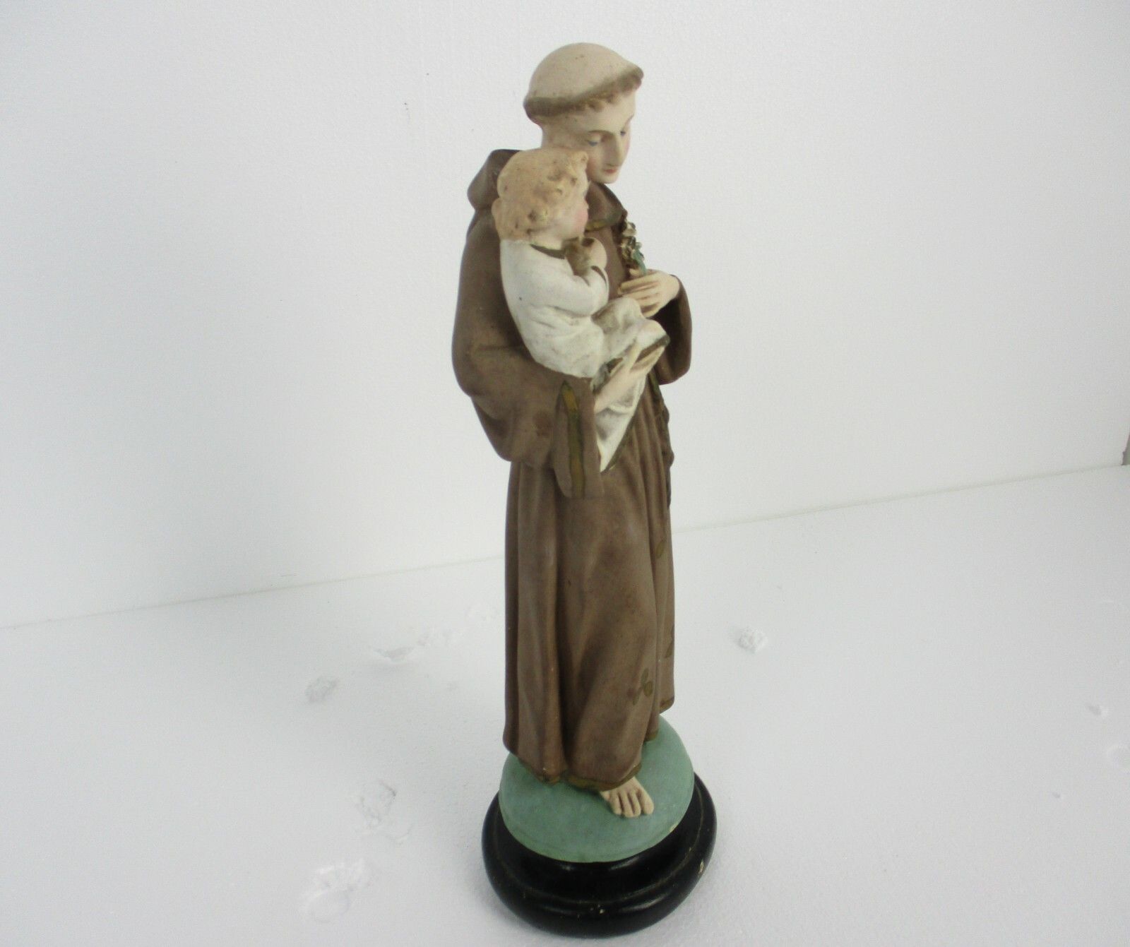 St Anthony Padua Of Lisbon Infant Child Plaster Statue Doctor Of The Church photo for sale