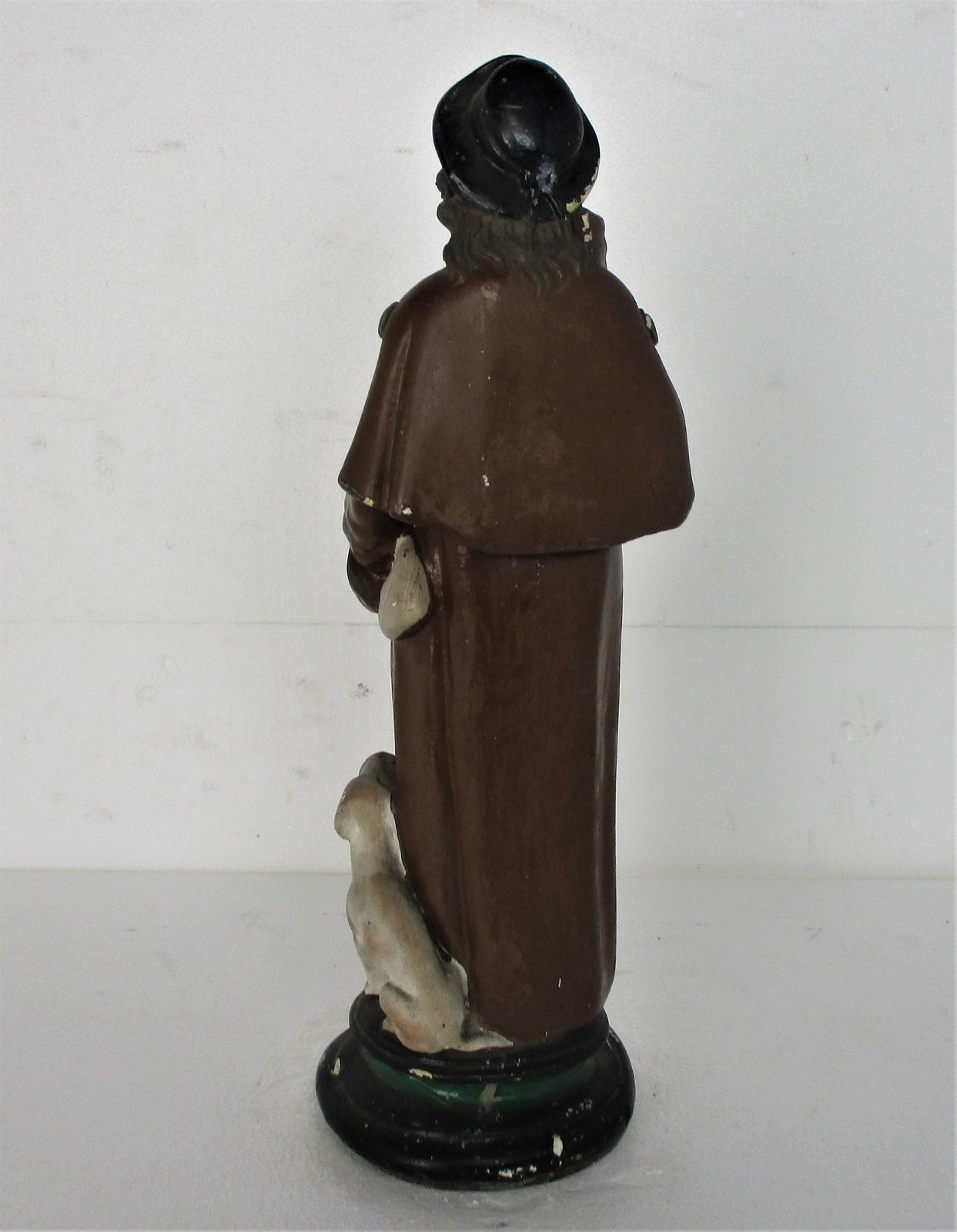 Statue Saint Roch Rocchus Rocco Plaster Patron Of Dogs Bachelors Htf 18.3" photo vintage