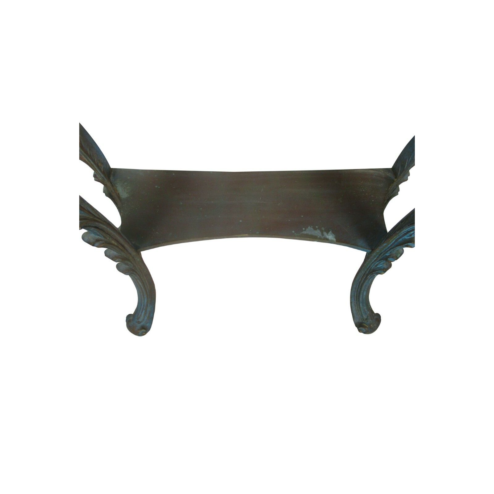 photo furniture Demi Lune Console Ornate Hand Carved Wood Mirror Hollywood Regency Blue Gold Wow