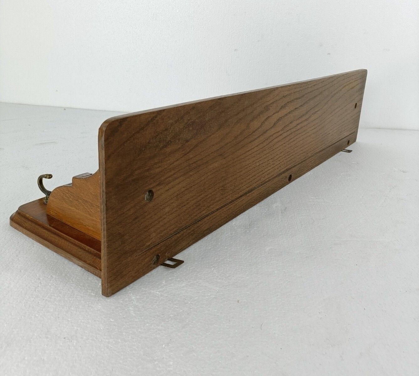 Hand Carved Wood Coat Hat Kitchen Hallway Rack Antique Heavy Beautiful photo vintage