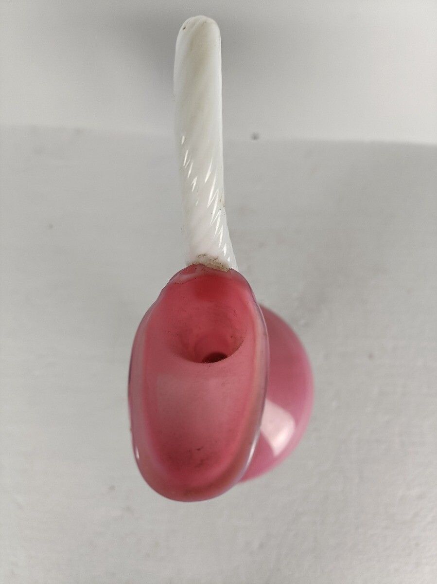 photo furniture Itallian Pink White Opaline Cased Glass Ewer Pitcher Vintage Jar Vase Art Glass