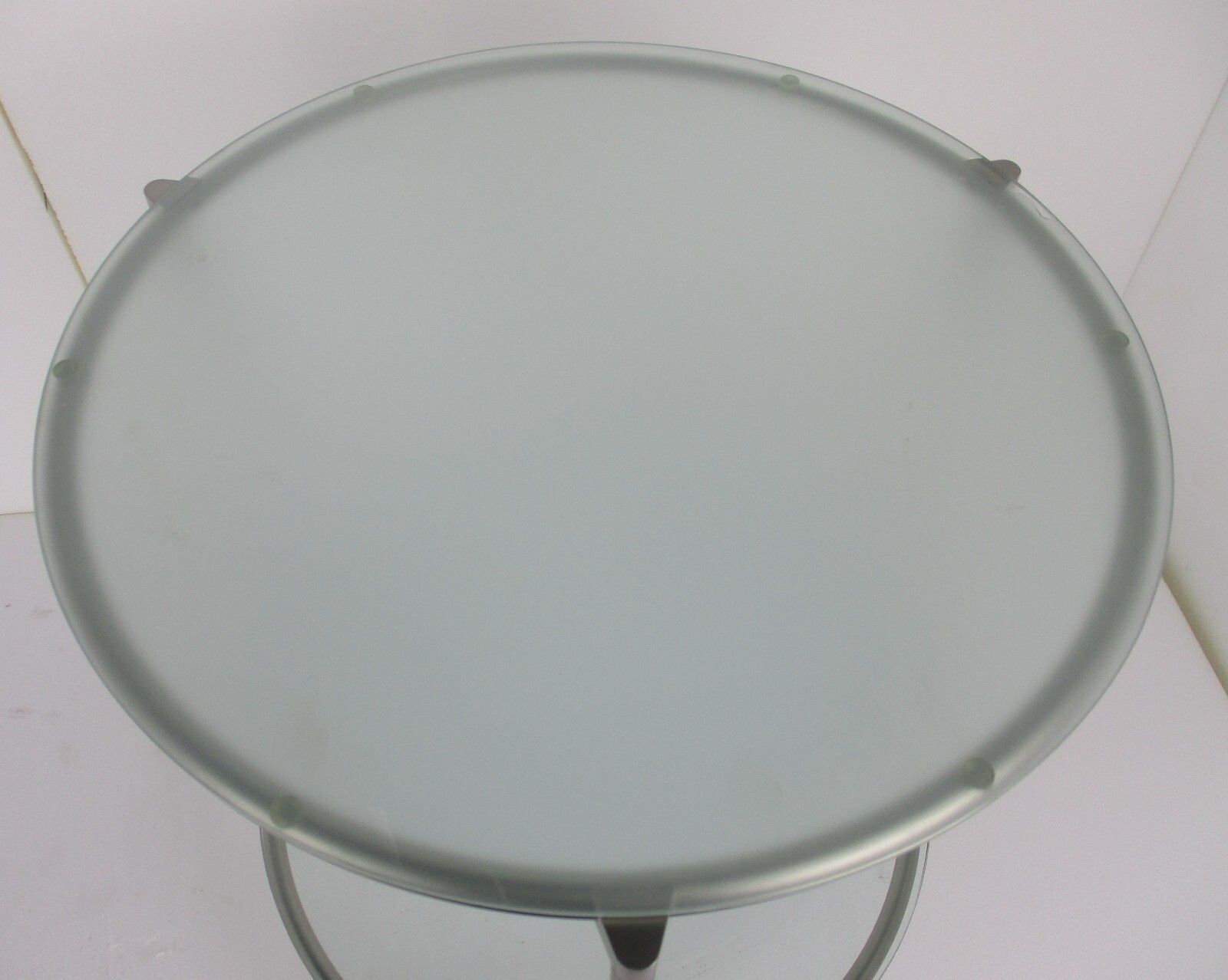 Bar Cocktail Tea Garden Cart Trolley  Round Two Tier Smoked And Clear Glass 80s photo for sale