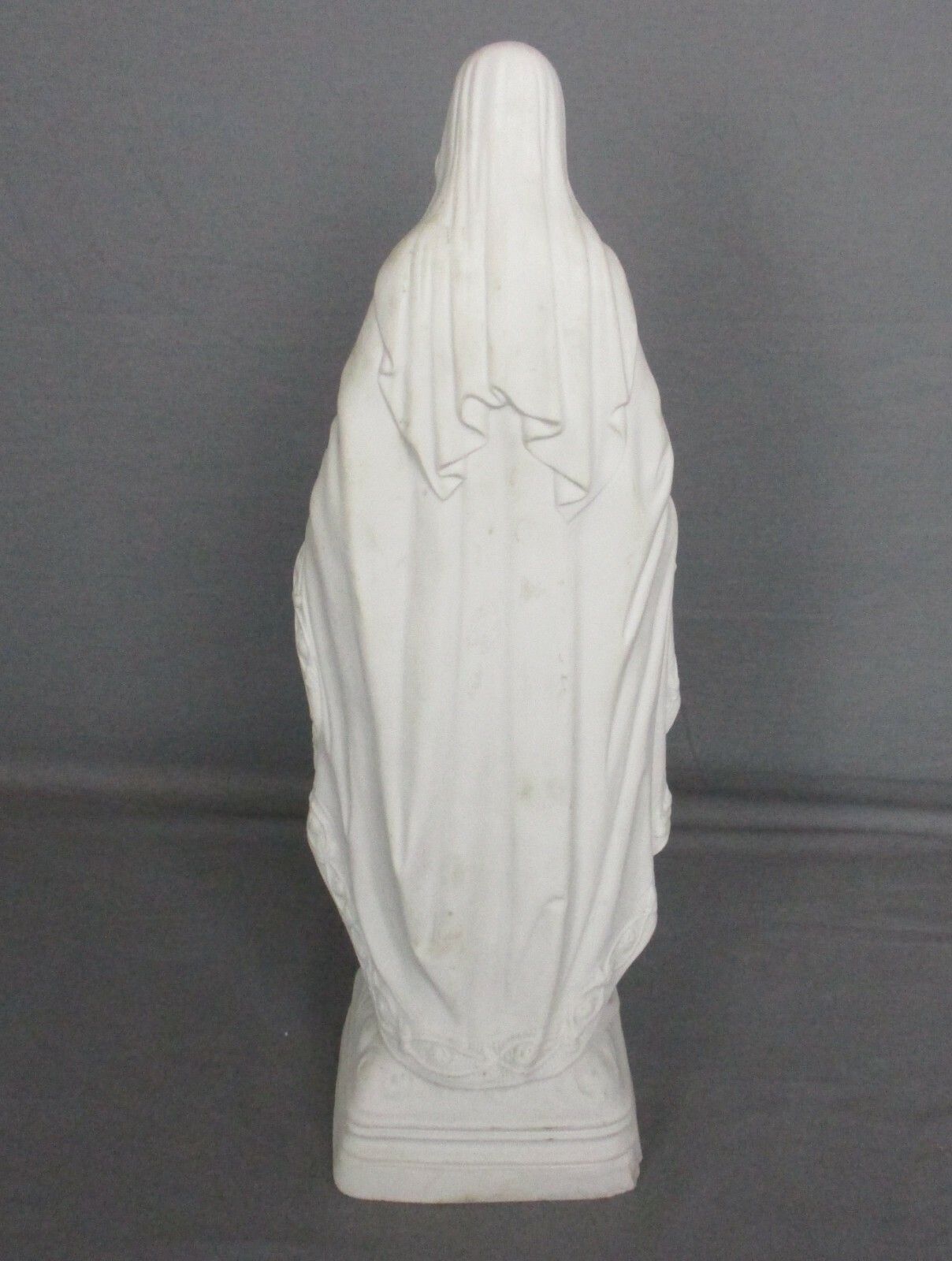 French Antique 1900 Bisque Statue Virgin Mary Our Lady Madonna Open Arms 15" photo buy