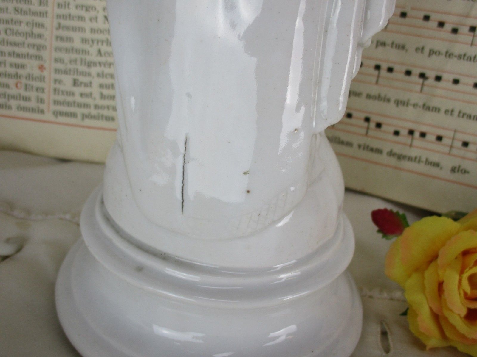 Large  Antique 1900  Vieux Paris Porcelain Bisque Statue Virgin Mary  11.81" photo buy