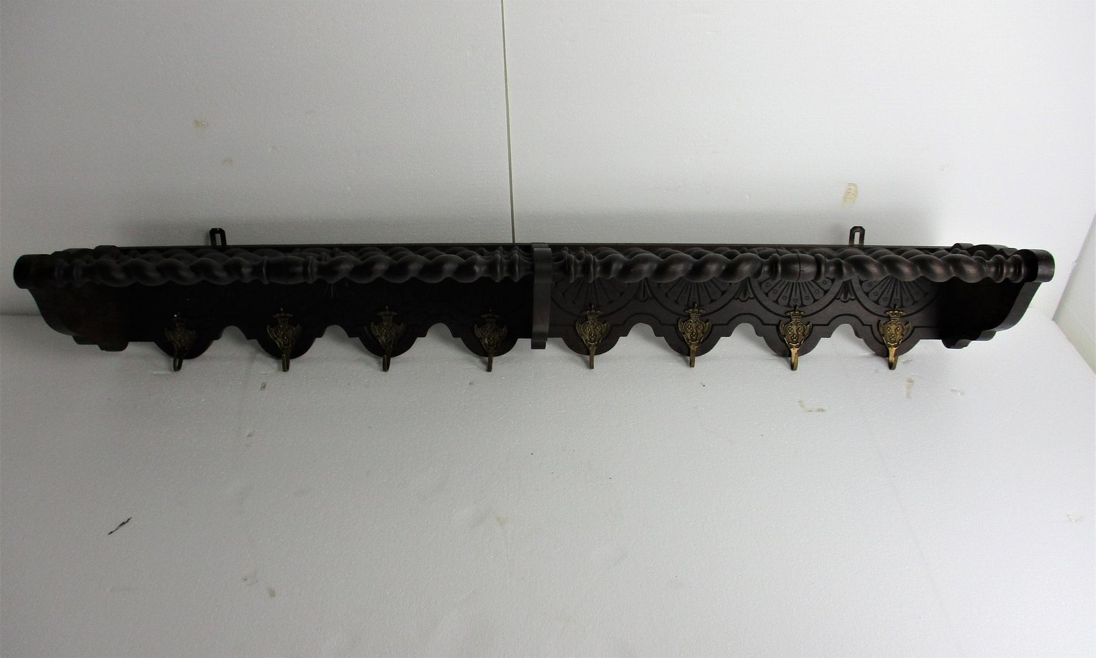Hand Carved Wood Barley Twist  Coat Hat Rack Antique Gorgeous Extremely Rare B photo for sale