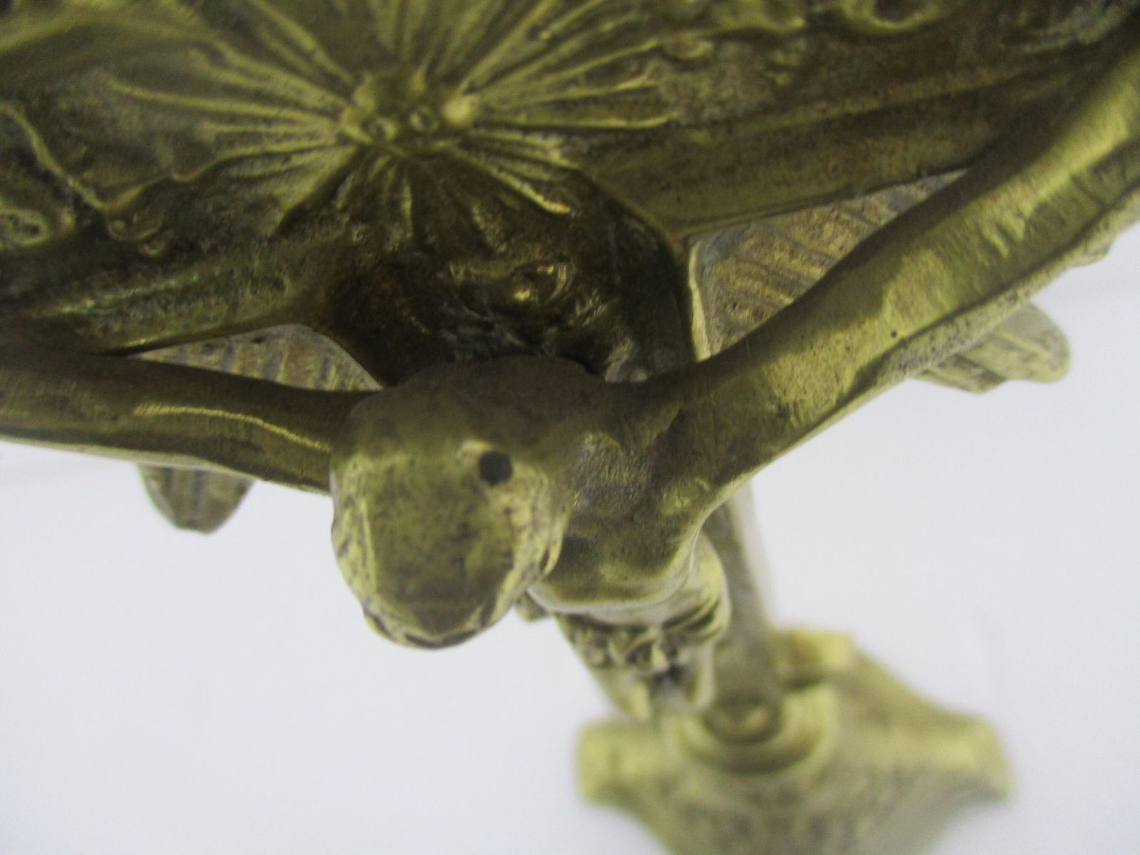 French Standing Altar Church Chapel Crucifix Cross Ornate Brass Fleur De Lis Bea photo Home Decor