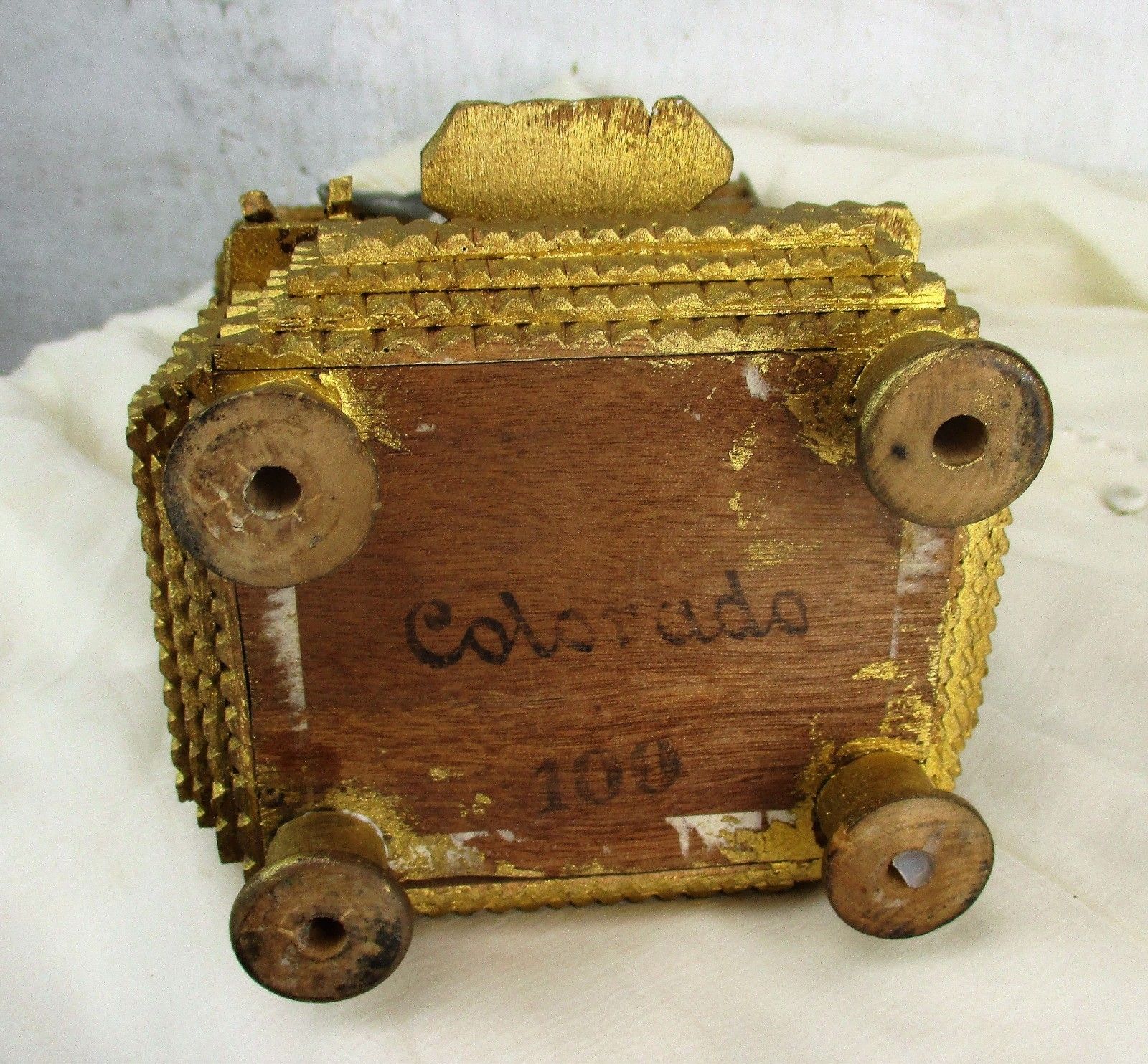 photo furniture Tramp Trench Tramp Folk Art Standing Hand Carved Wooden Crucifix Dice Htf Wow