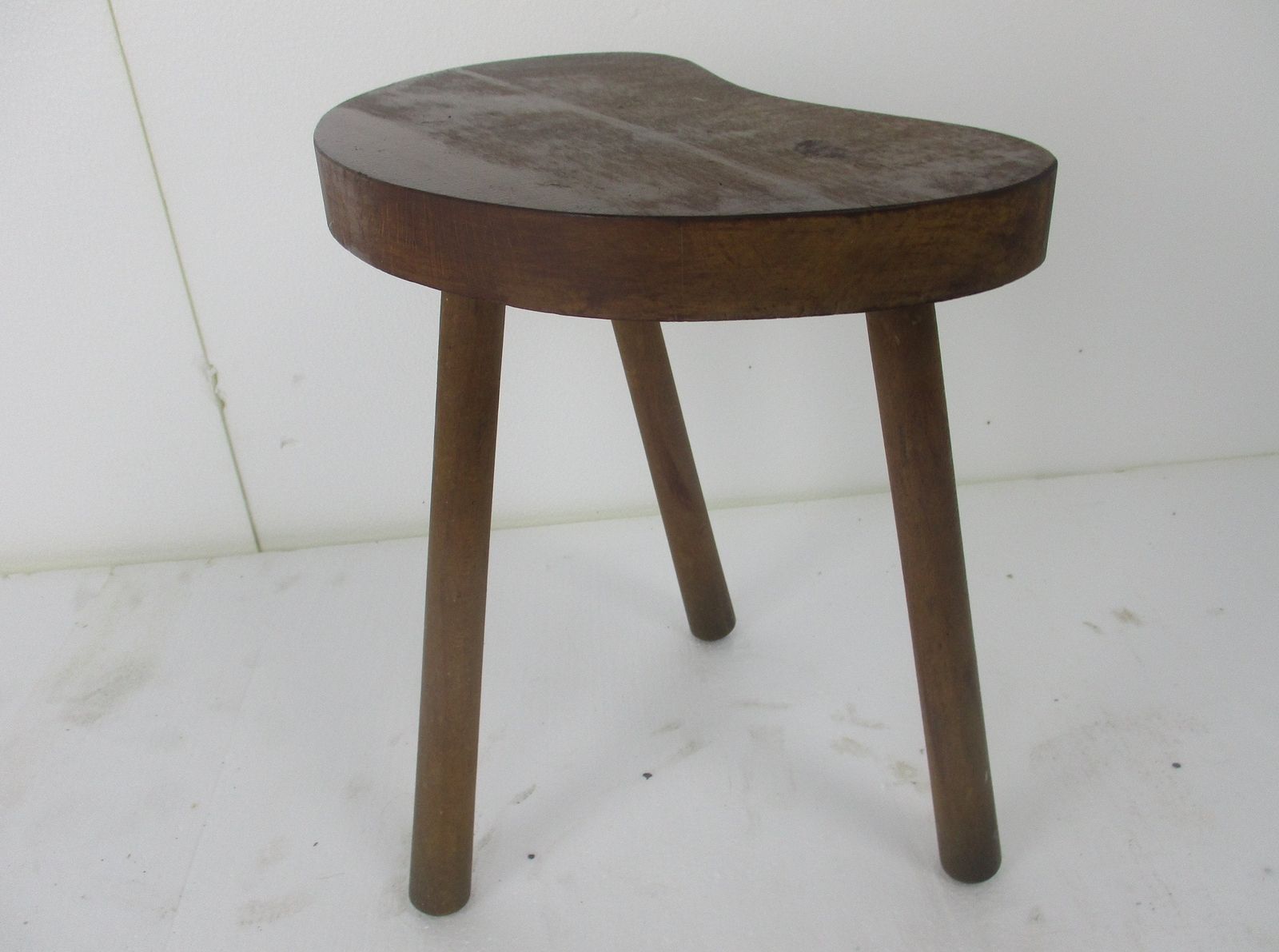 Vintage Hand Carved Wood  Milking Stool Pedestal Table Plant Flower Bonsai Stand photo vintage