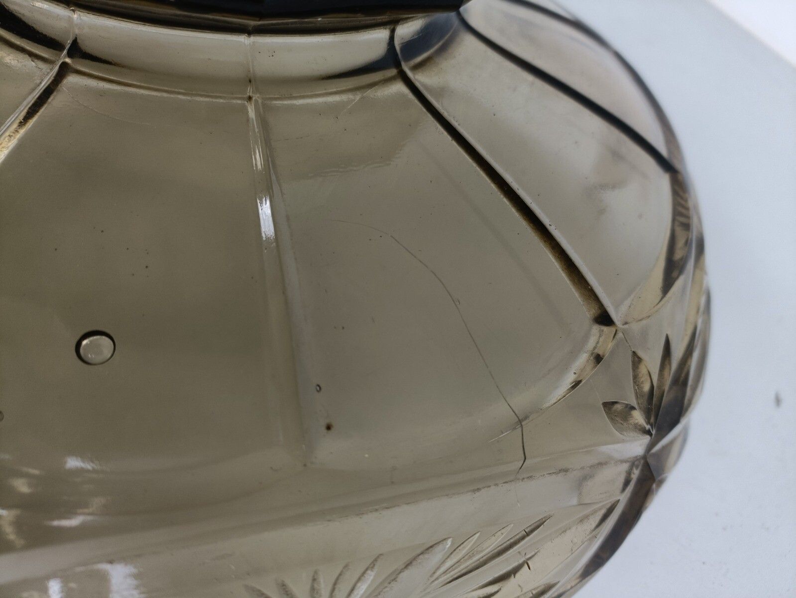 photo furniture Art Deco Smoked Art Glass Antique Dish Centerpiece Luxval Val St Lambert