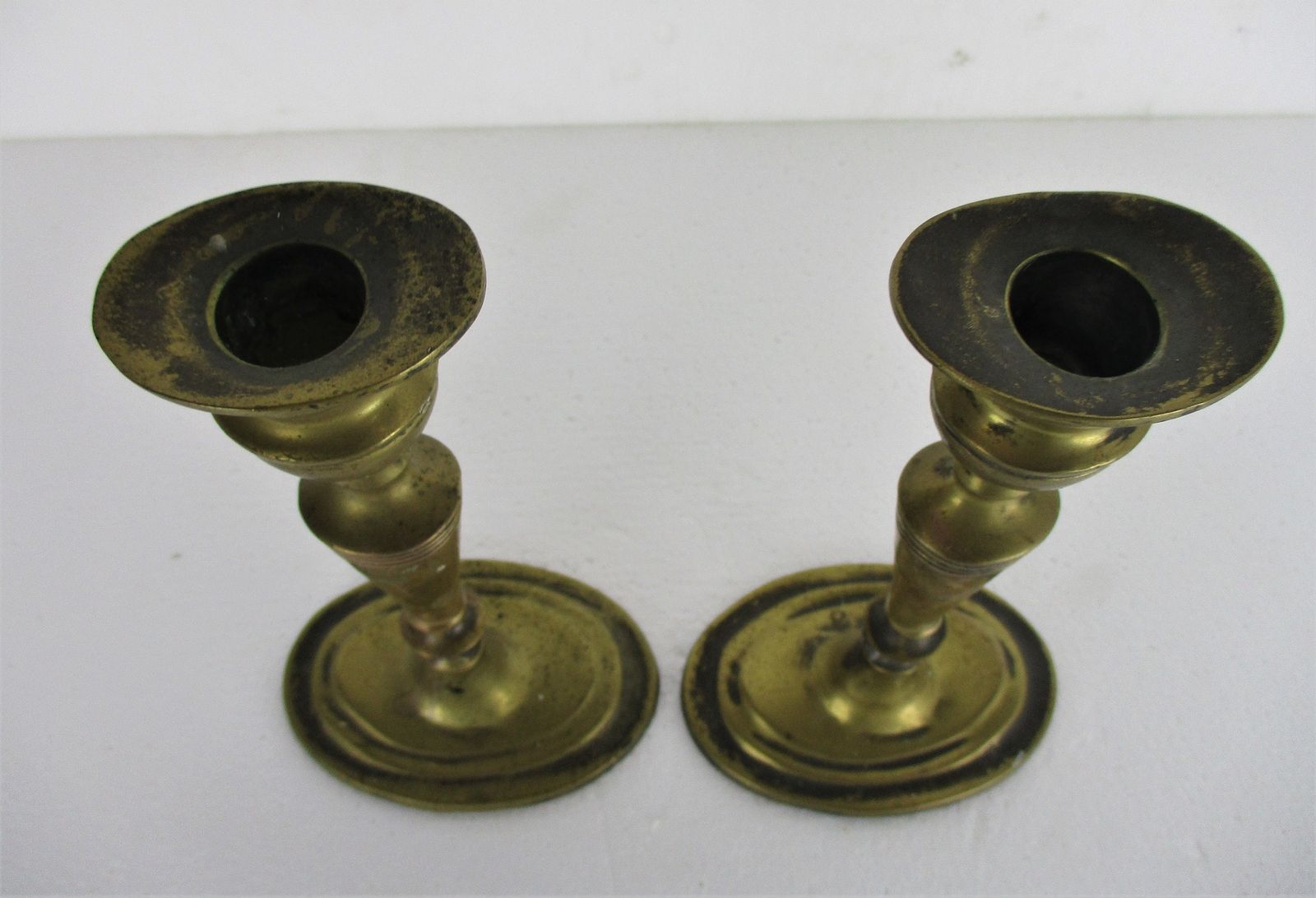 Antique Bauhaus Art Nouveau Candle Sticks Candle Holders Brass Stylish photo vinterior