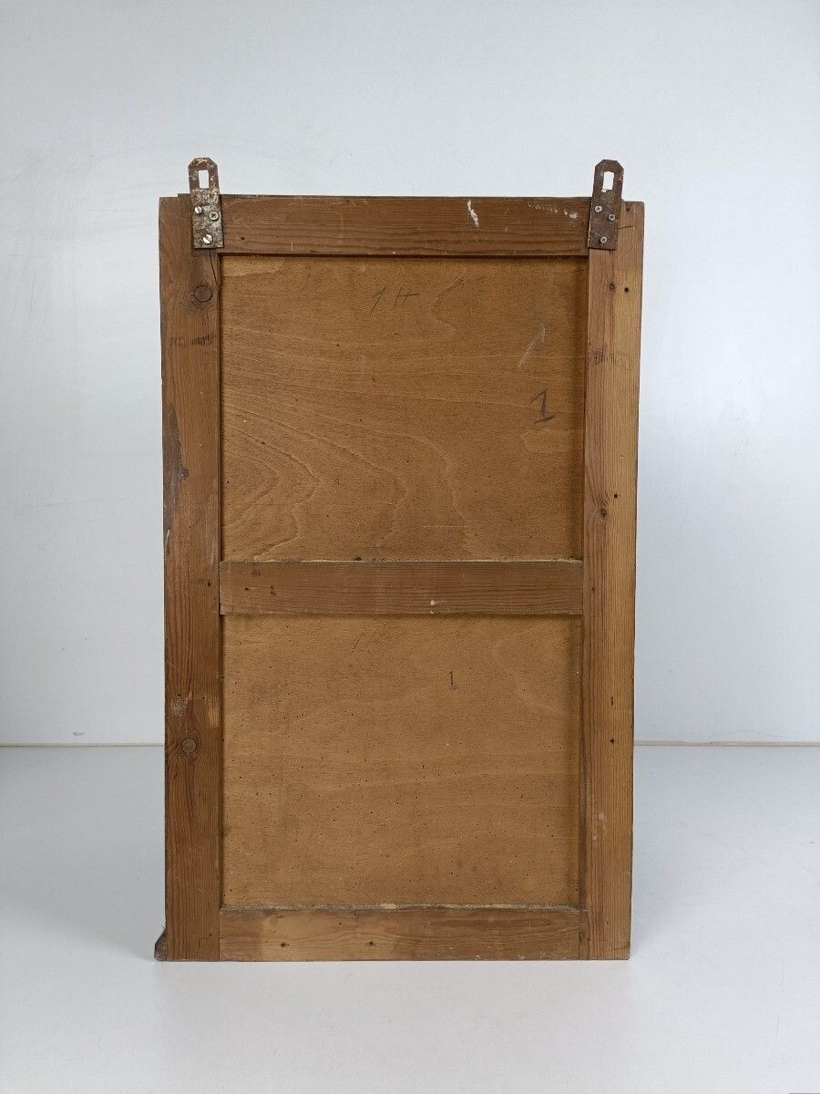 Large Medicine Kitchen Bathroom Cabinet Oak Glass Door Handle Art Deco Barn Styl photo buy