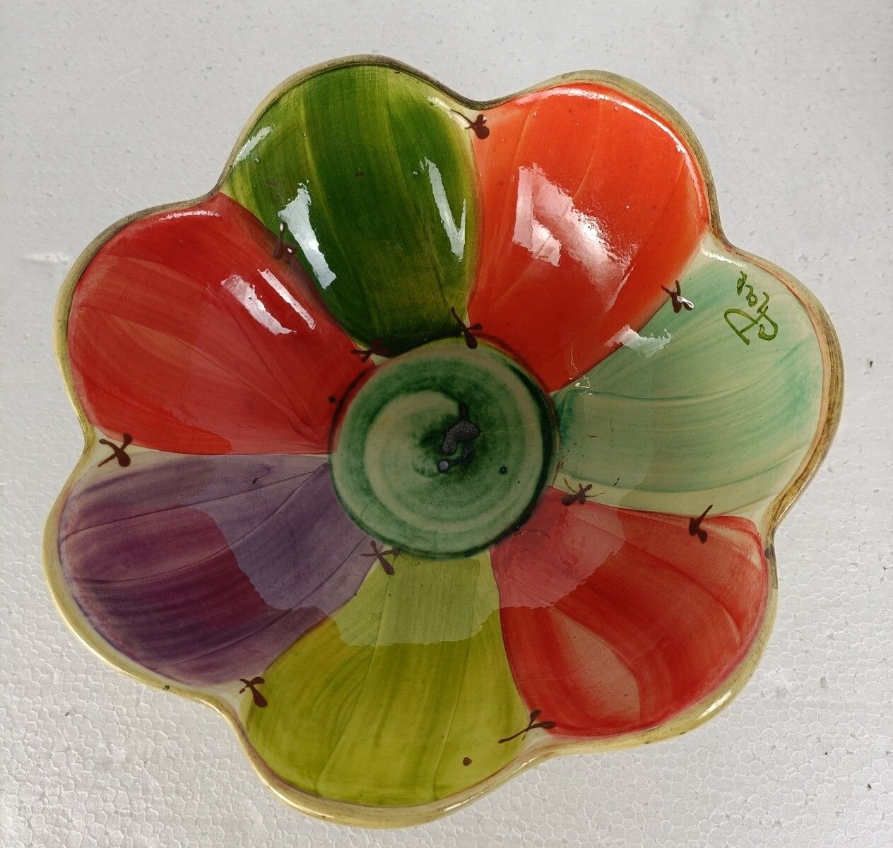 Couple  Of Colorful Dishes Serving Bowls Marked Poterie Chaix Vallauris France V photo Home Decor