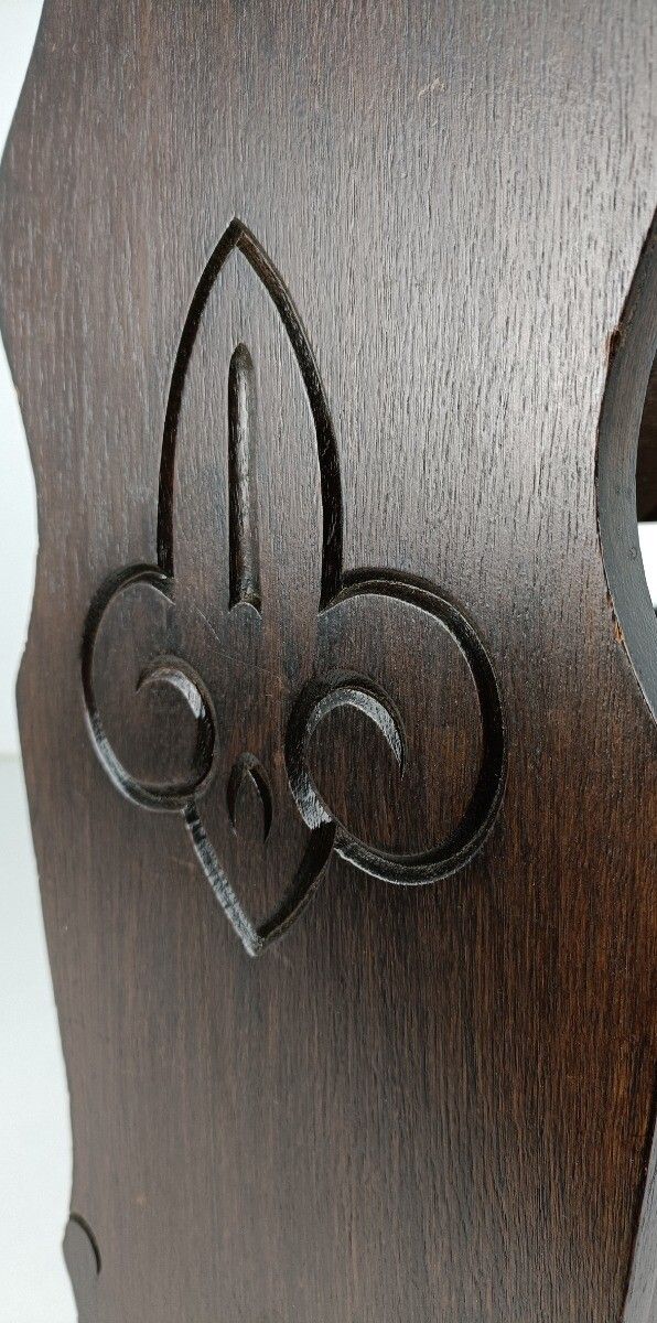 Vintage Colonial Style Magazine Newspaper Basket Rack Side Table Wood Wooden photo Furniture