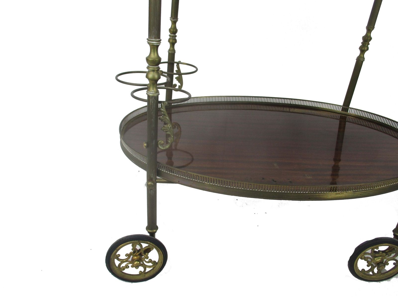 Bar Cart Trolley Cocktail Kitchen Island Serving Tray Hollywood Regency Pine App photo furniture
