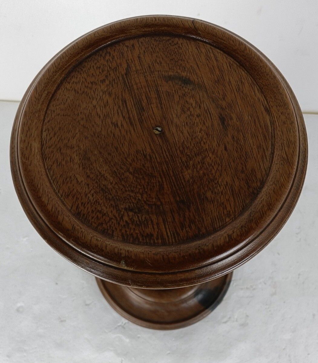 Large Robust Pedestal Plant Stand Side Table Carved Wood Beautiful Barn Style VI photo Furniture