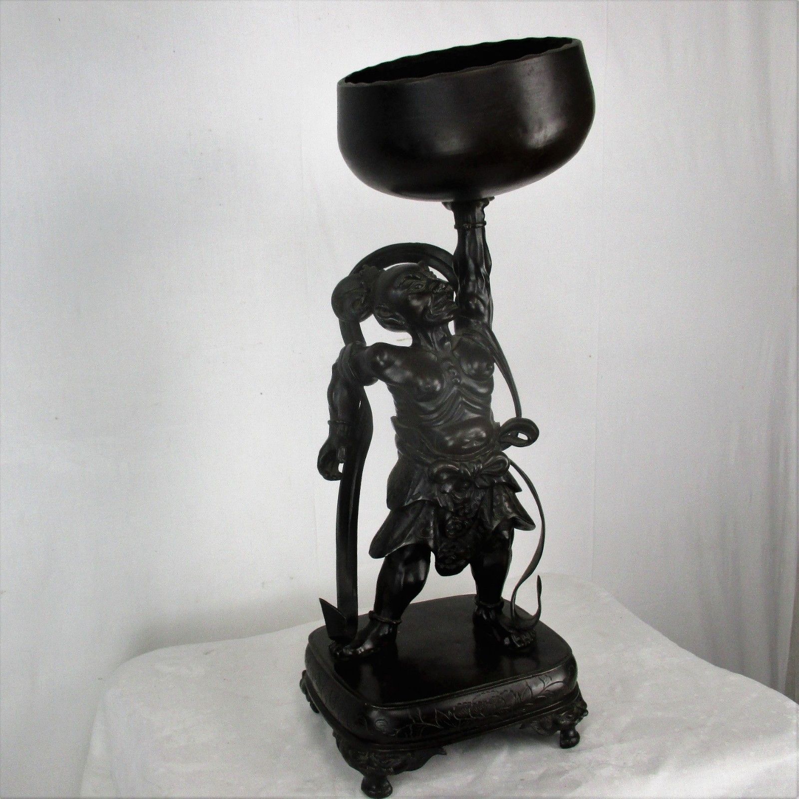 Antique Bronze Statue Sculpture Buddha 19th Century Japanese Water Bearer photo 1447.0