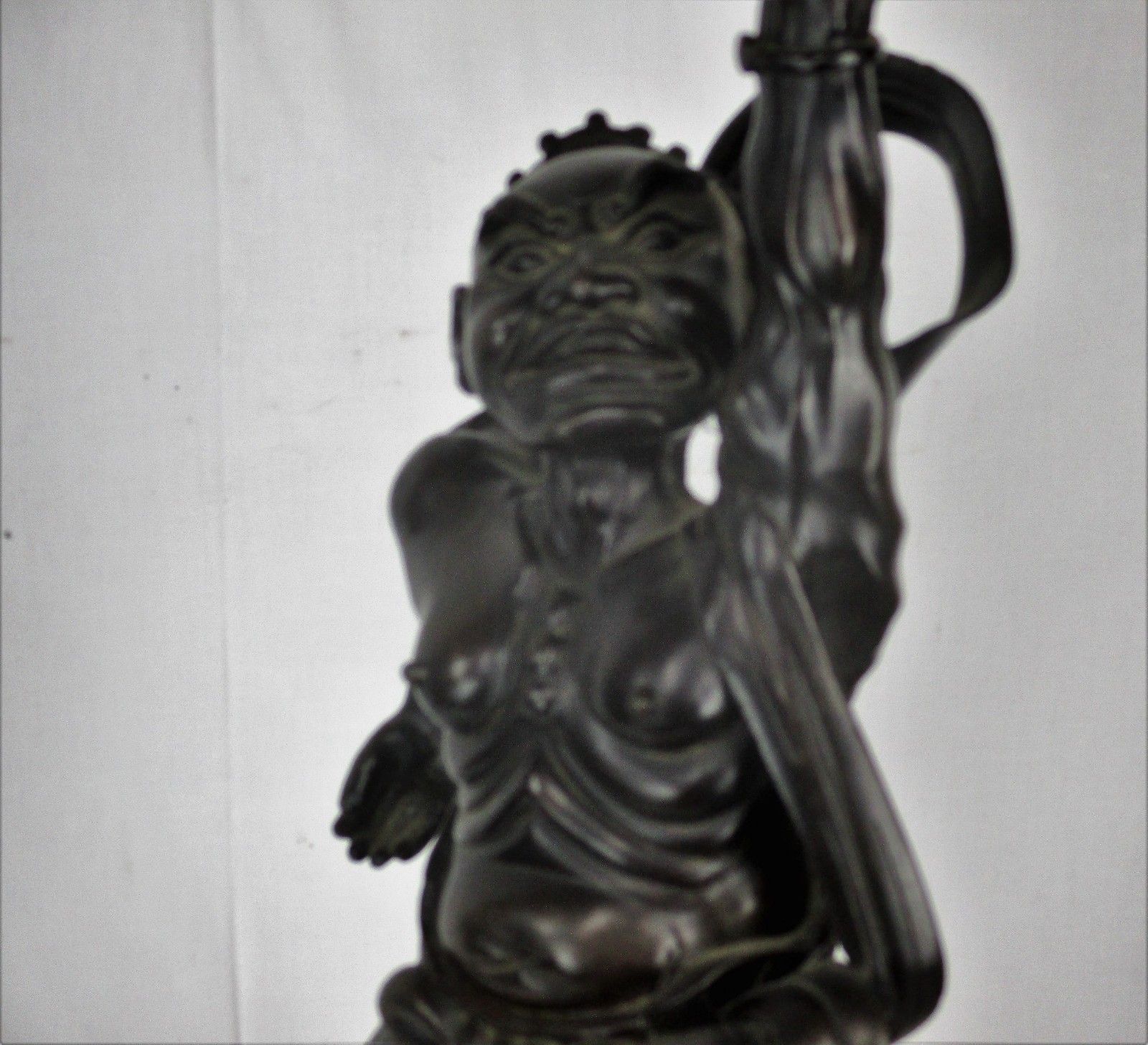 Antique Bronze Statue Sculpture Buddha 19th Century Japanese Water Bearer photo vintage