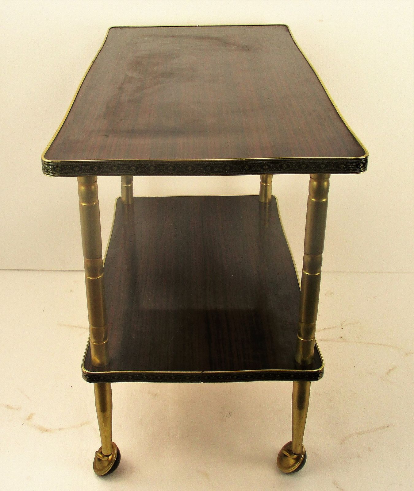 Bar Cocktail Tea Entertainment Cart Trolley Kitchen Island Veneer Retro Barware photo vintage