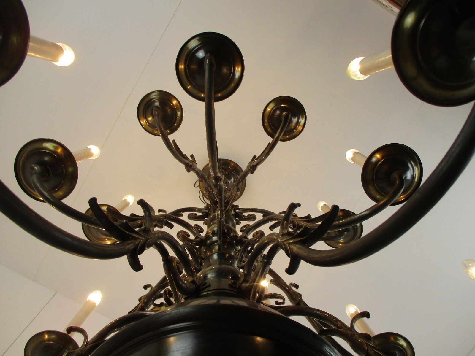 Huge  3 Tier Flemish Dutch Chandelier 18 Arms Lights Brass Bronze Ducks Wow photo vinterior