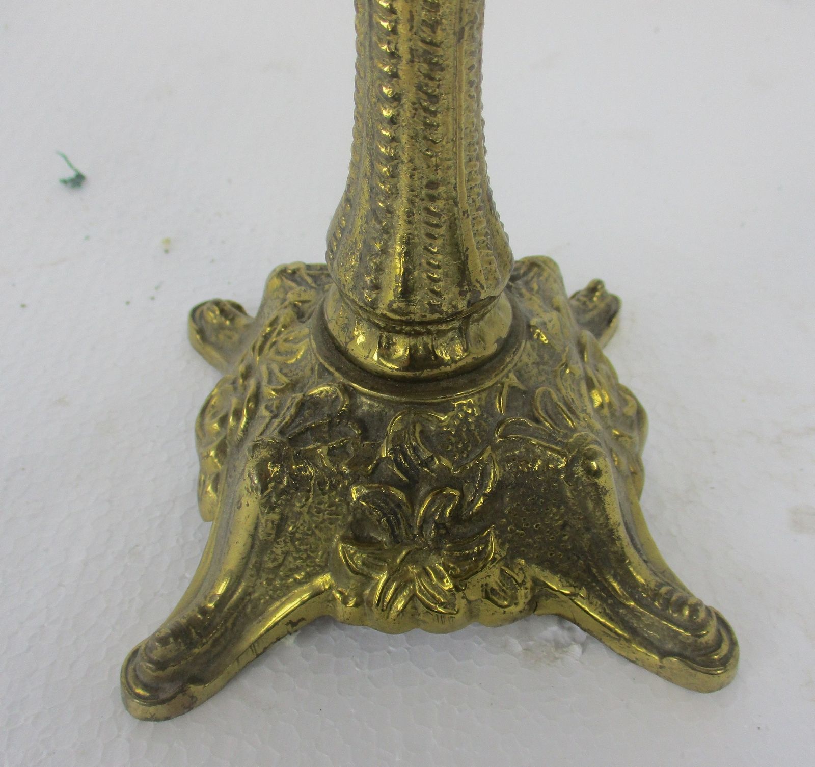 Gorgeous Brass Ornate Embossed Candle Holder Stick Candelabra 5 Arm photo for sale