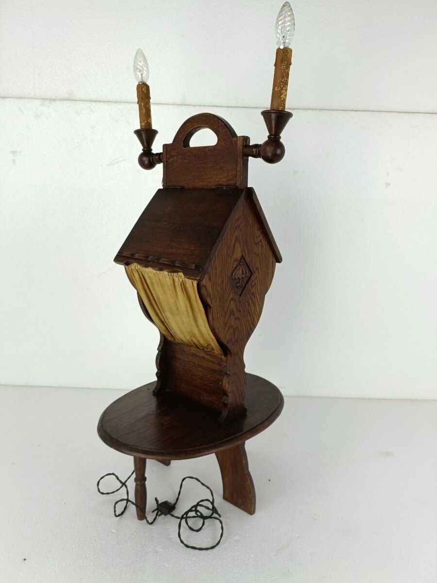Standing Cabinet Sewing Spinning Quilting Wooden Cabinet, Fabric Candle Holders photo 323.0