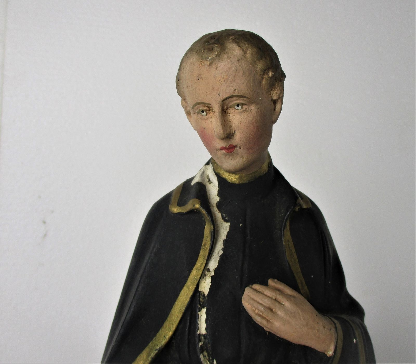 Vintage Statue Saint Santo Gerard Santo Majella Plaster Priest Patron Good Sales photo for sale