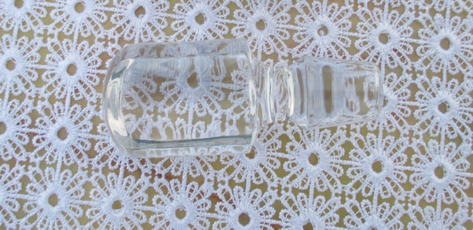 Gorgeous Clear Heavy  Glass Decanter Stopper Unusual Form photo Home Decor