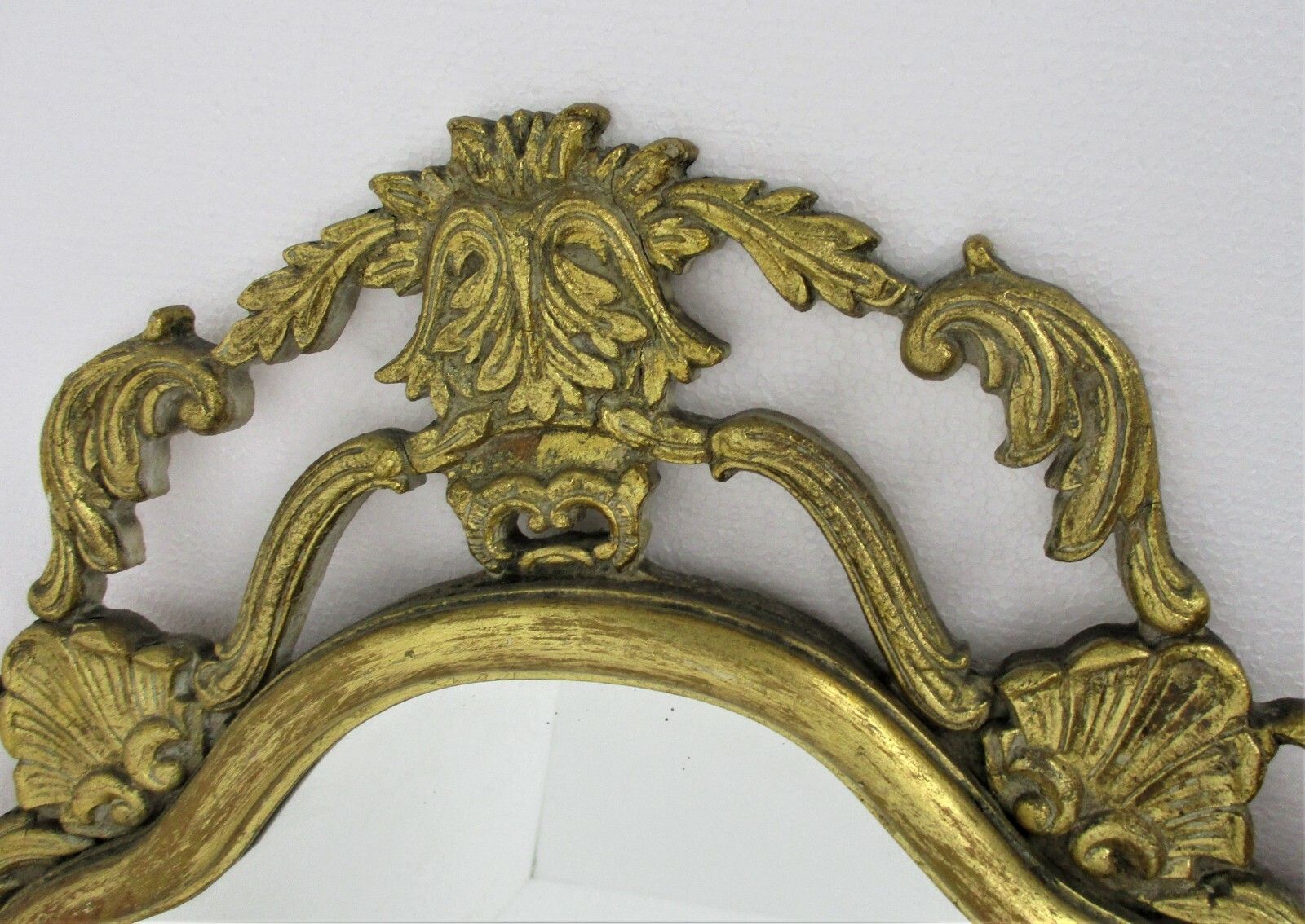 Large  Ornate Oval Wooden Wall Hanging Mirror Hollywood Regency Dollanzo photo furniture